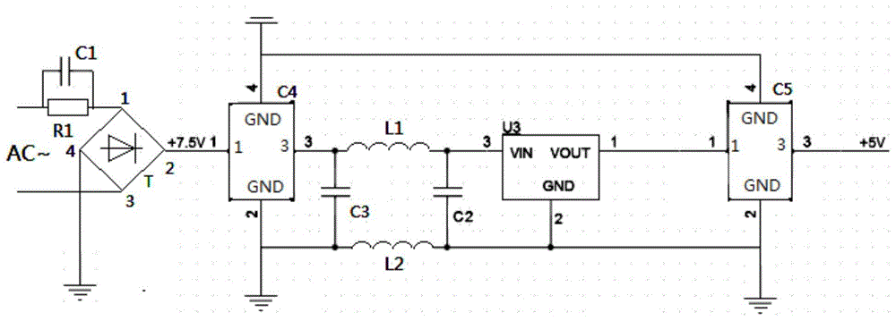 一种抗干扰滤波电源电路的制作方法