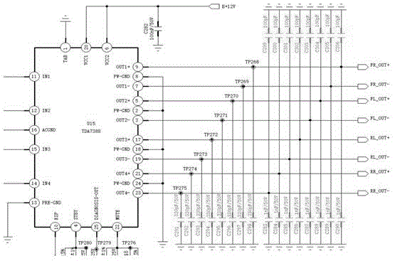 一种车载音响设备的音频电路抗BCI干扰电路结构的制作方法