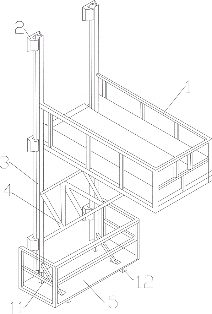 爬升式脚手架木模体系卸料平台的制作方法