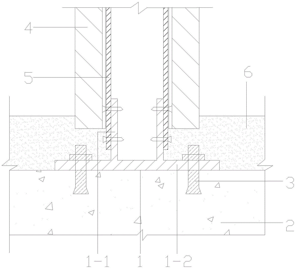 一种组合窗拼樘框底部与地面基础安装节点结构的制作方法