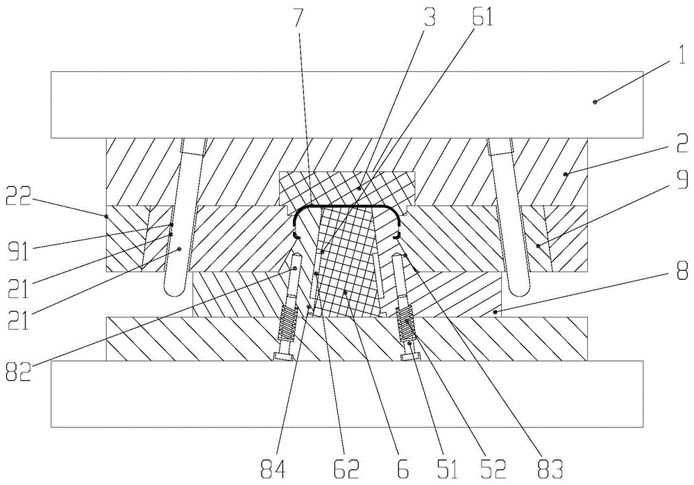 一种汽车前门上体加强支架成型机构的制作方法