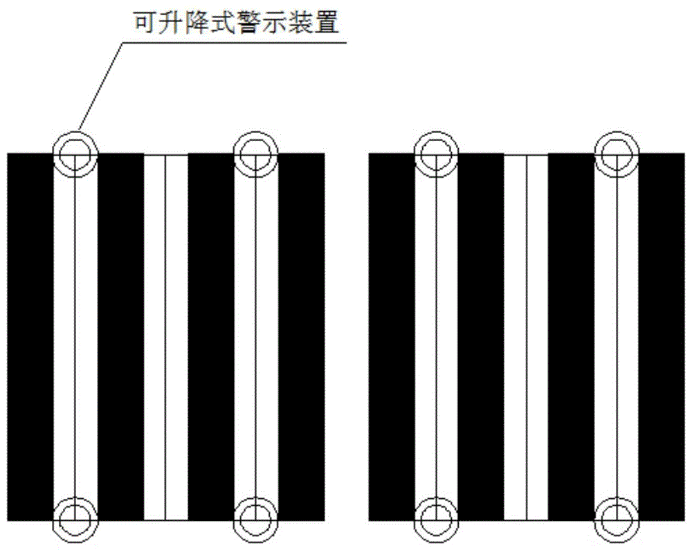 一种行人过街斑马线的可升降式警示装置的制作方法