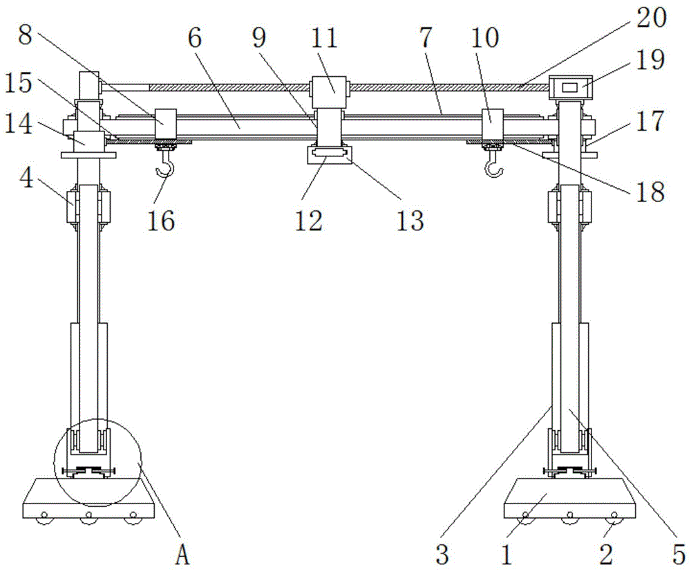 一种可安装多种规格夹具的垂直吊梁的制作方法