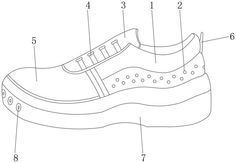 一种带有照明功能的运动鞋的制作方法