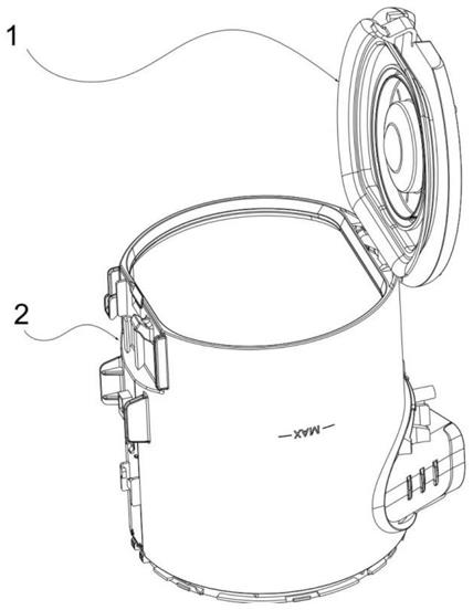 一种开盖限位装置、容器及清洁设备的制作方法