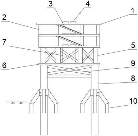 一种稳定性好的海上发电机打桩用施工平台的制作方法