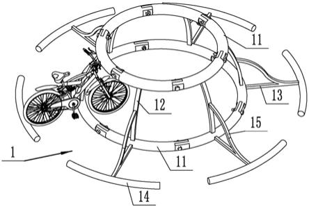 一种用于城市的自行车周向停放的车架的制作方法
