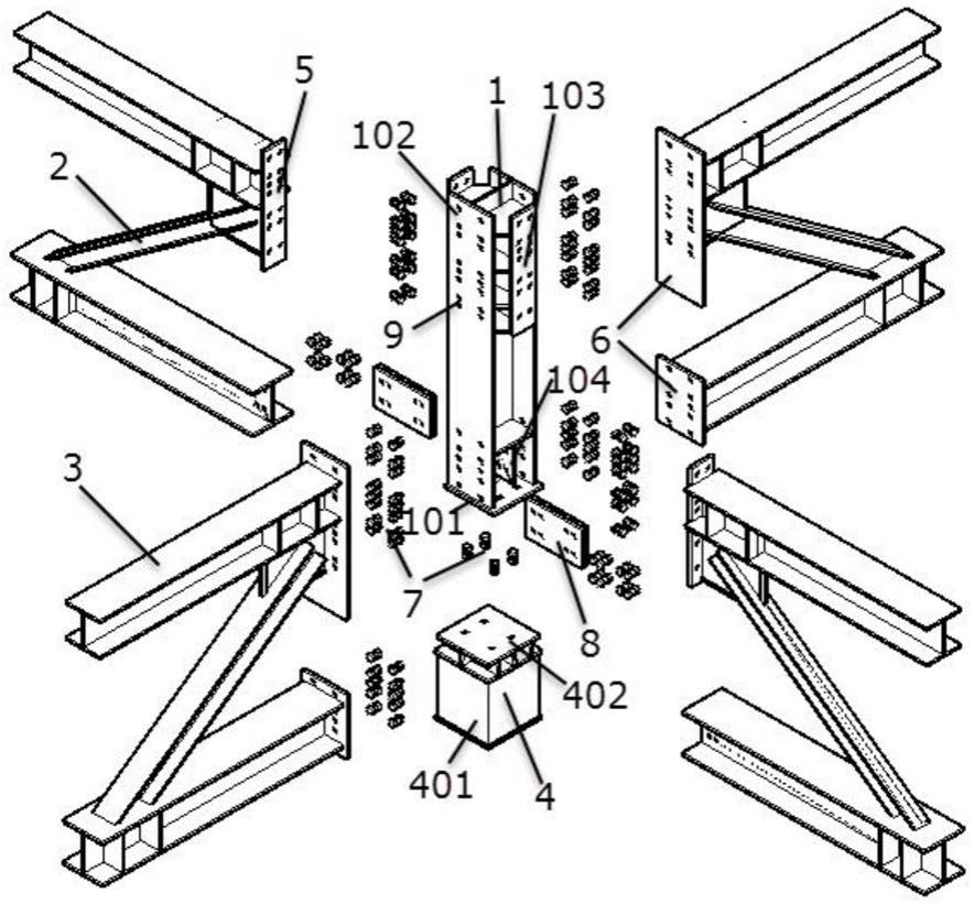 一种钛镍记忆合金高强螺栓钢桁架梁柱连接部位的制作方法