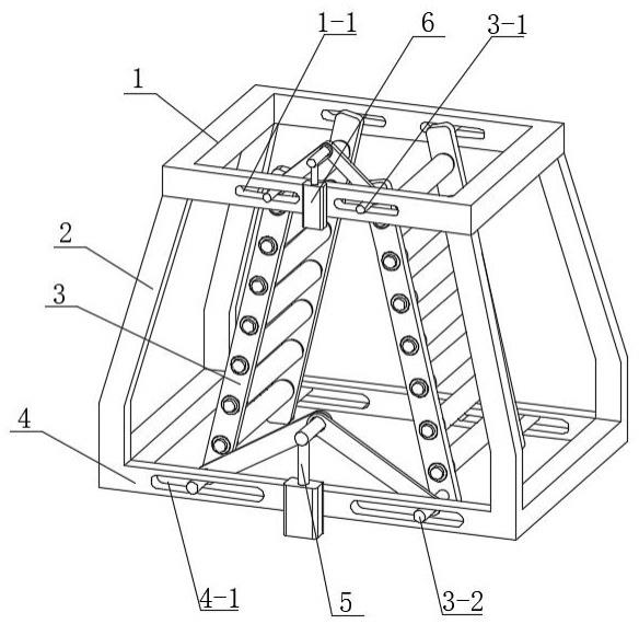 一种热缩膜旋转牵引装置的人字夹板结构的制作方法