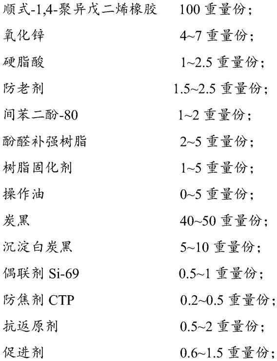 一种补强层橡胶及其制备方法与应用与流程