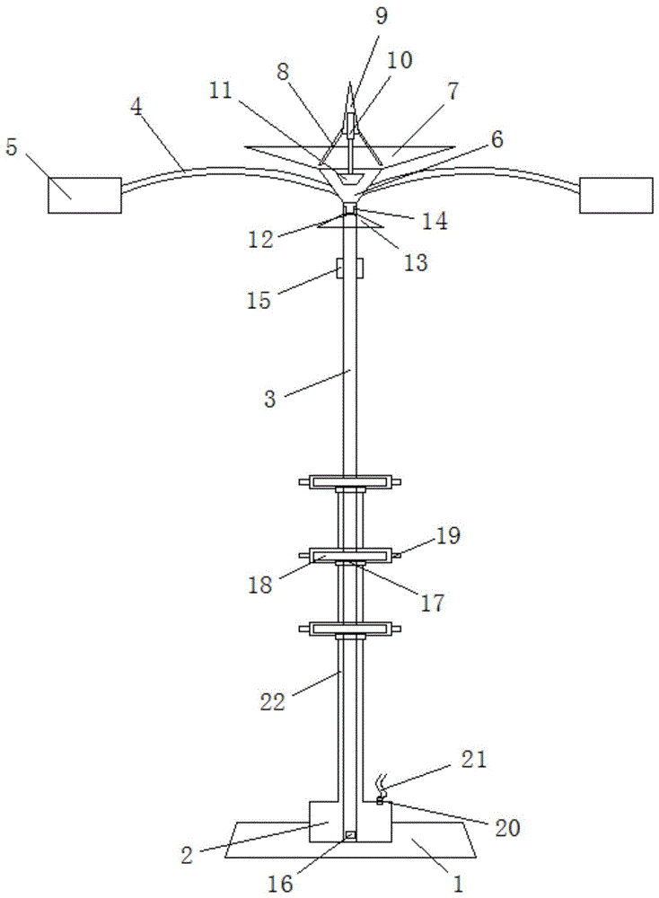 一种具有分层浇灌功能的路灯的制作方法