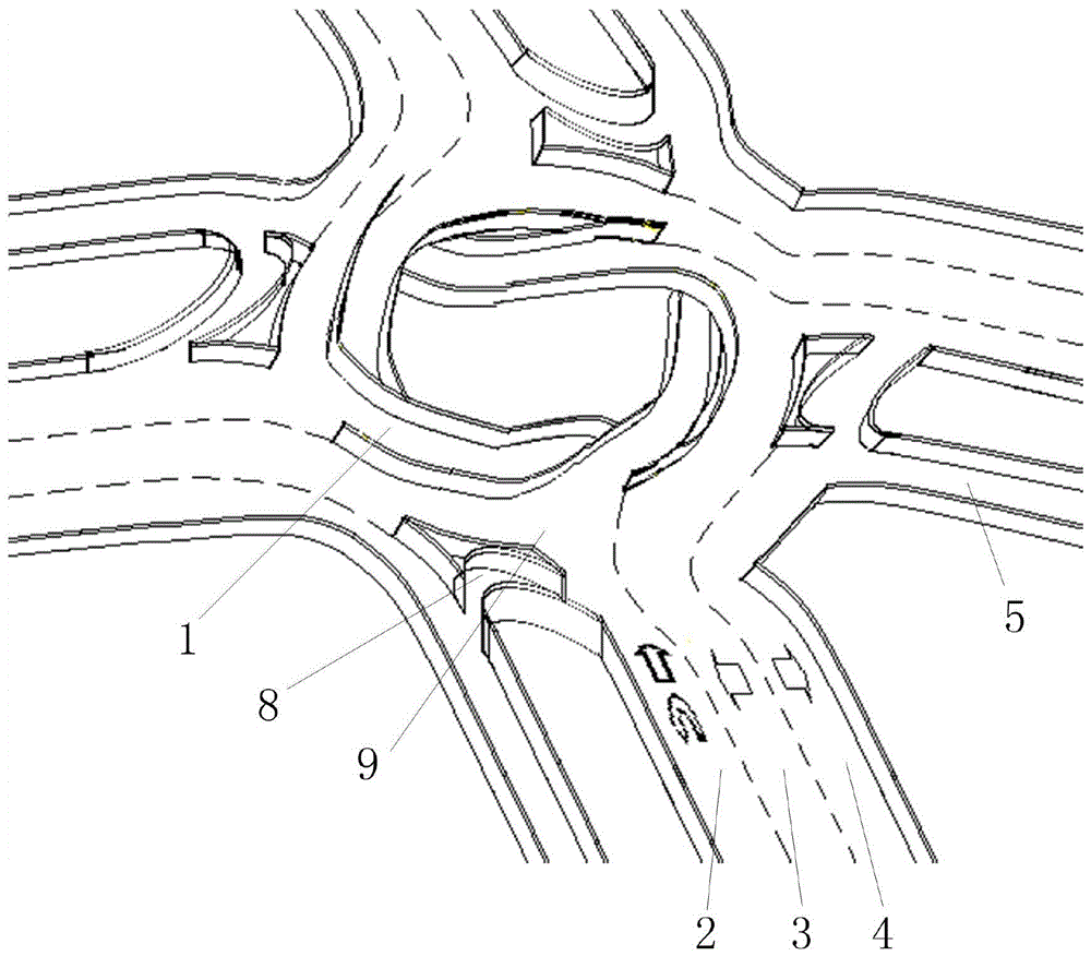 一种城市道路十字路口的立交桥的制作方法