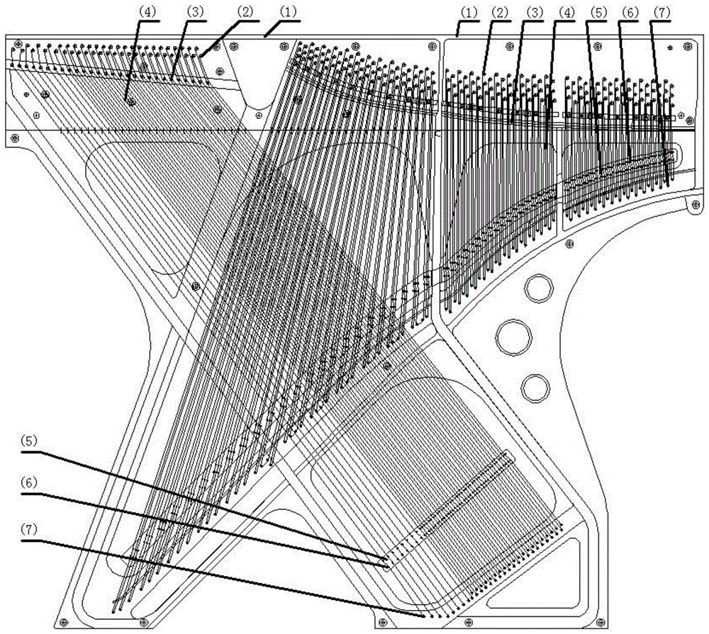 一种钢琴铁排弦列的制作方法