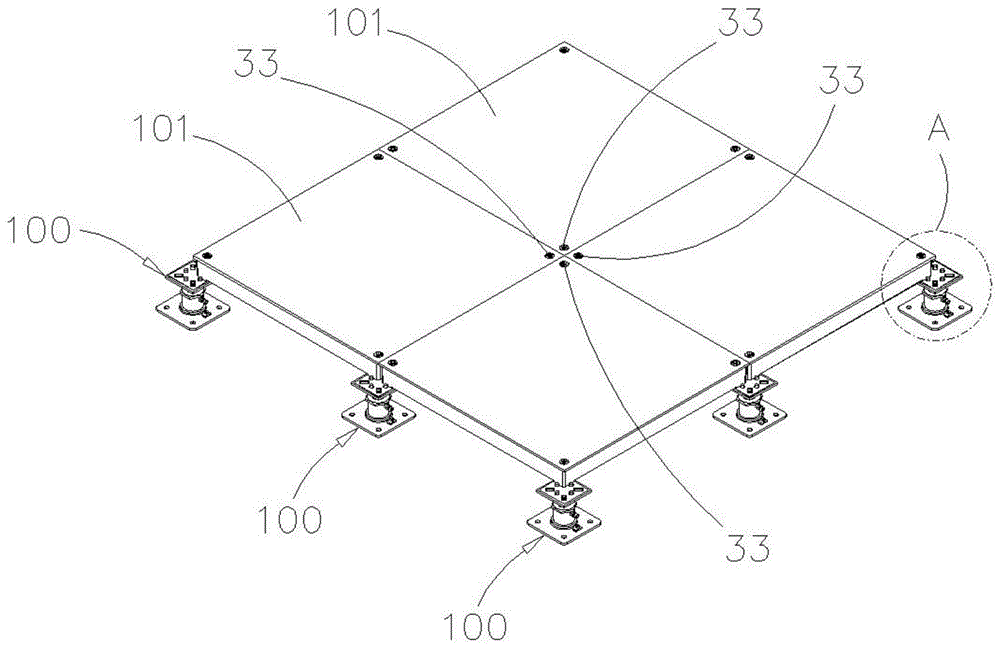 一种地板单元支撑固定结构的制作方法