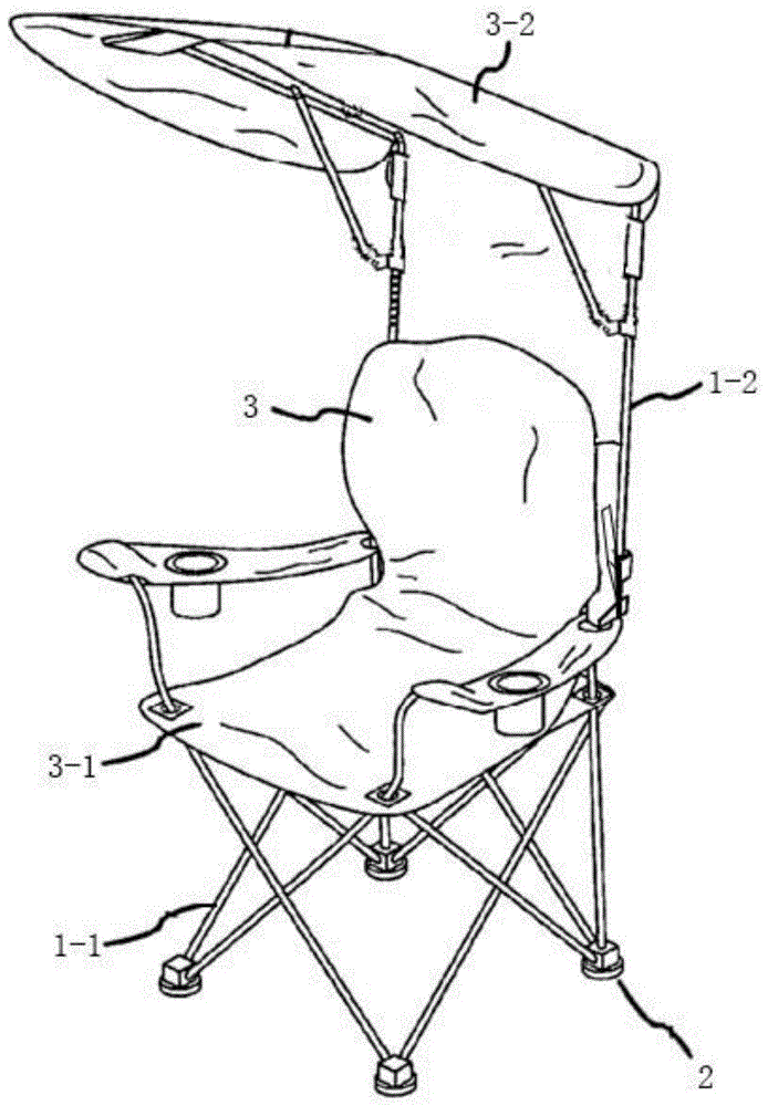 一种带有遮阳棚的户外折叠椅子的制作方法