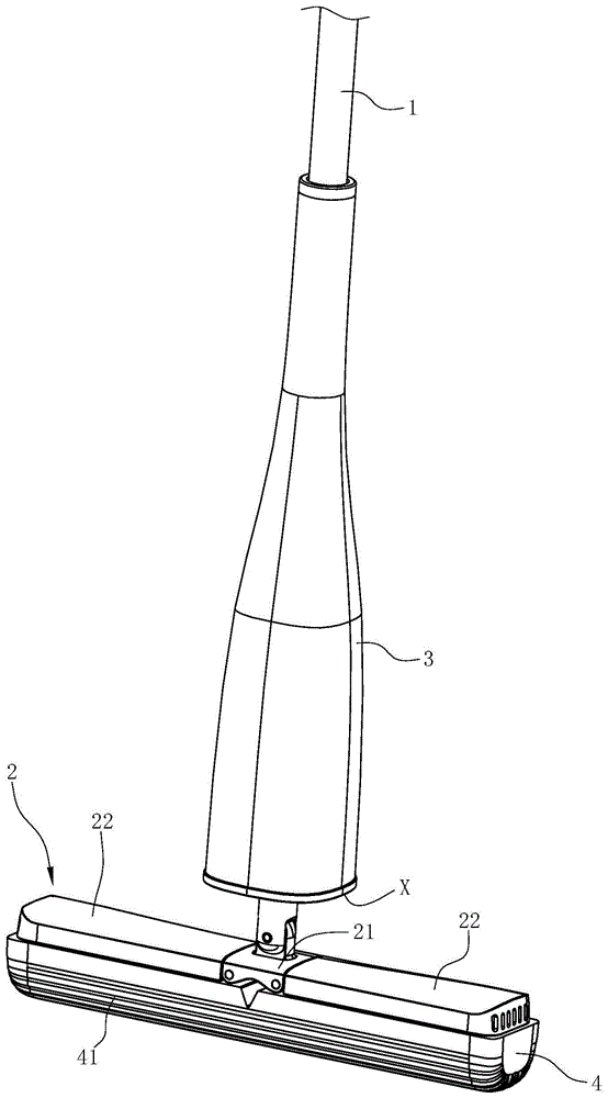 一种对折挤水式发泡棉拖把的制作方法