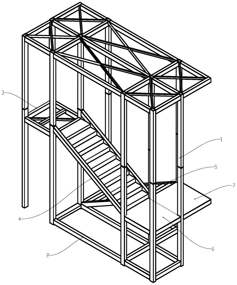 箱式模块化工厂预制钢结构楼梯的制作方法