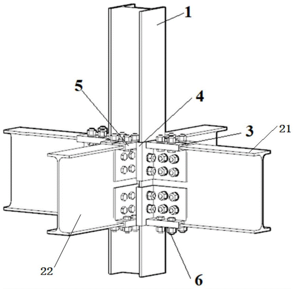 一种工字型梁柱强弱轴一体连接的装配式节点的制作方法