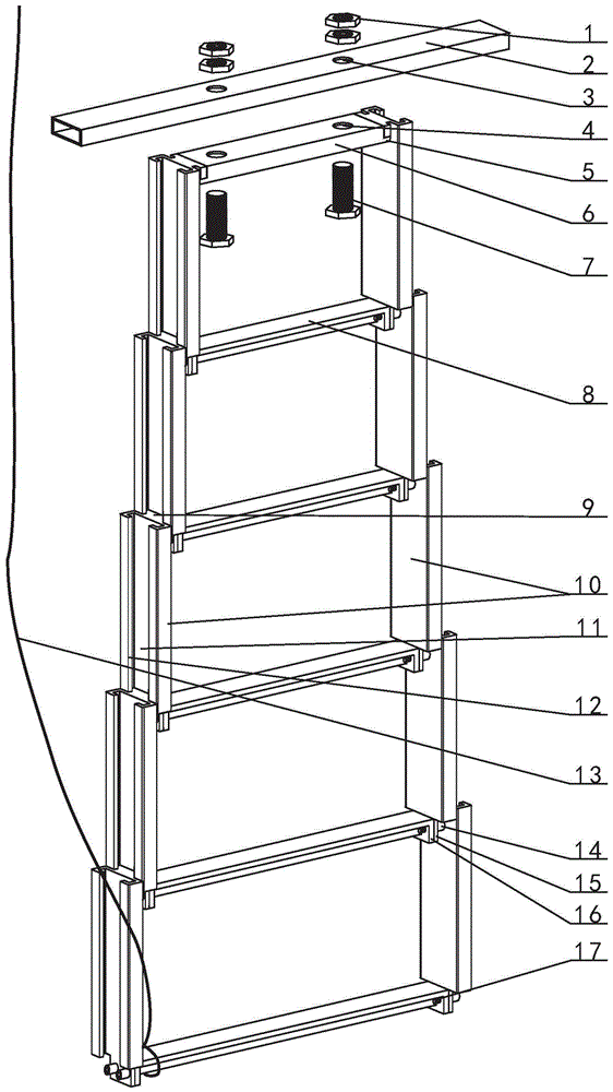 一种窨井作业伸缩爬梯的应用的制作方法