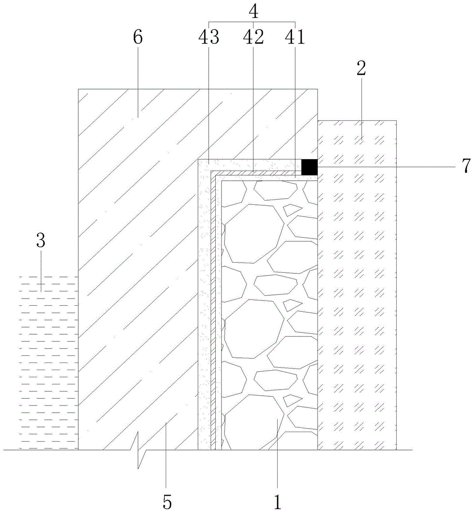 一种景观块石驳岸后防渗结构的制作方法