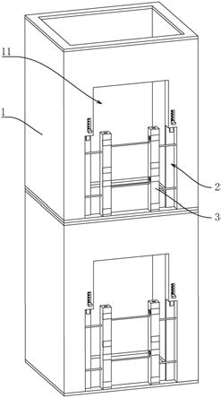 带有电梯围护护栏的电梯井道的制作方法