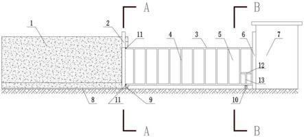 一种异形布置的推拉平开组合式带门围挡的制作方法