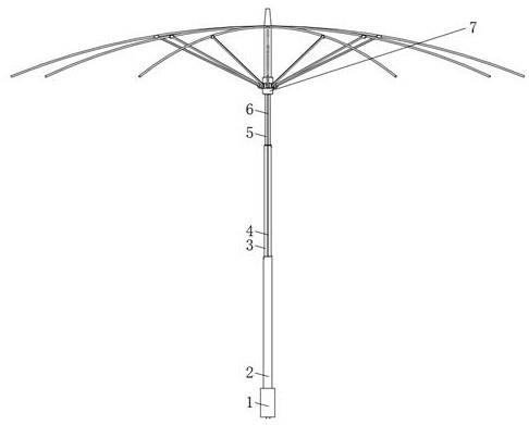 一种安全防爆节节收停顿的反向折叠伞架的制作方法