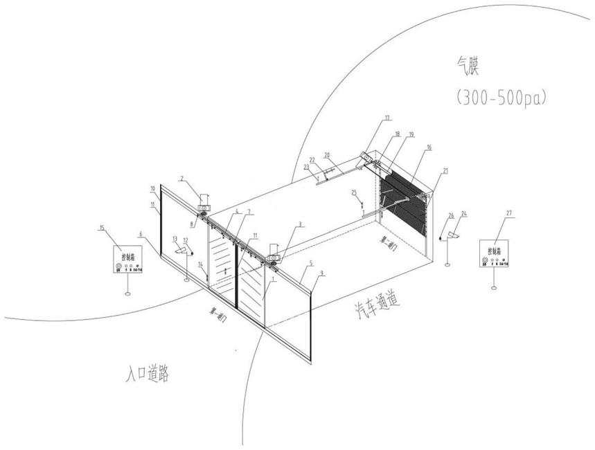 一种用于气膜建筑汽车通道的快开式双层气密门的制作方法