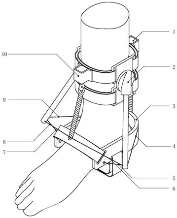 仿生张拉整体多自由度自支撑柔性踝关节穿戴助力装置