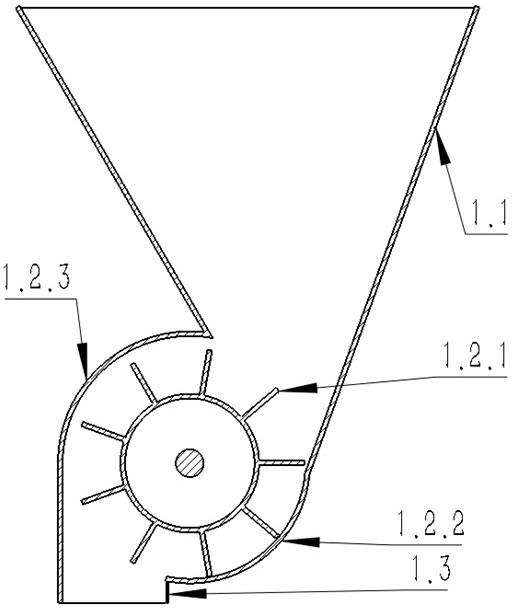 一种具有曲折通道的转子壳体结构及卸料器、布料器的制作方法