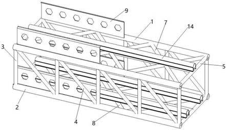 混合式管道斜拉桥边跨钢管桁架主梁及混合式管道斜拉桥的制作方法