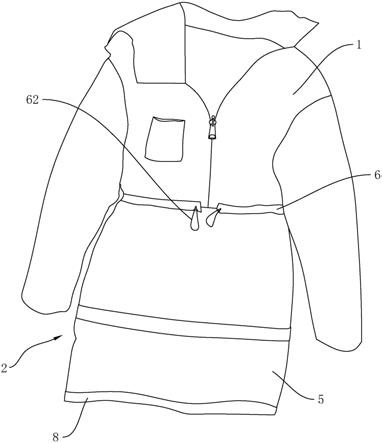 一种衣长可调的棉服的制作方法