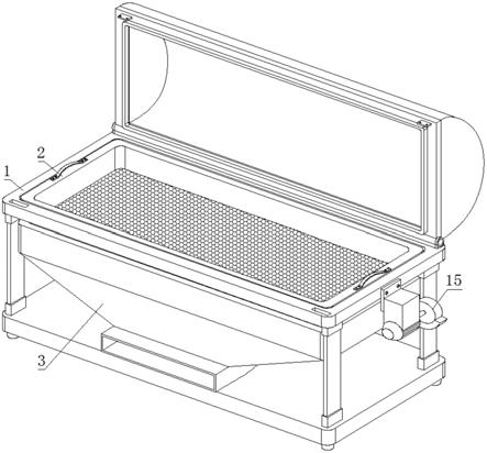 一种建筑工程施工用可防扬尘的砂石滤杂装置的制作方法