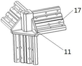 十褶框架型材的连接装置的制作方法