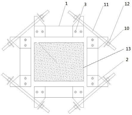 可调式铝模阳角对拉背楞组件的制作方法