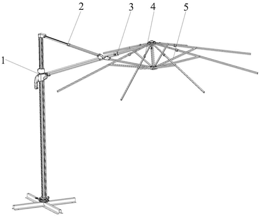 一种户外伞用可伸缩包装的伞骨组件及户外伞的制作方法