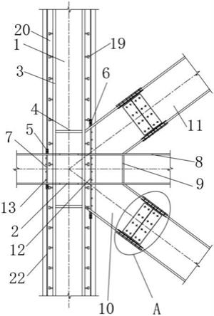 一种绿色建筑框架钢柱支撑连接节点结构的制作方法