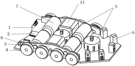 一种双涡轮增压四驱八轮走迷宫机器人的制作方法