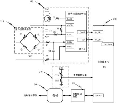 一种基于温度补偿高压注射器压力的电路结构的制作方法