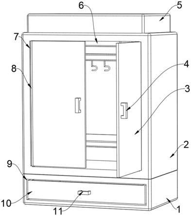 一种附带开门自动开灯装置的衣柜的制作方法