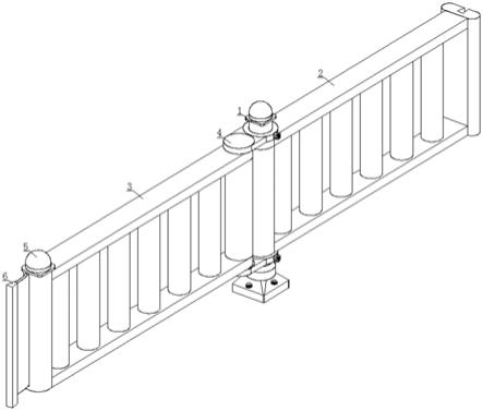 一种缓冲式隔离加强型具有翻转结构的防护栏的制作方法