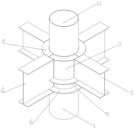 三层环板结构的封闭腔体柱子与钢梁的直插式免螺栓连接节点的制作方法