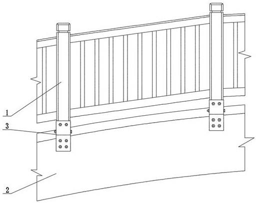 竹质拱桥护栏立柱与拱肋连接结构的制作方法