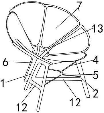 一种简便式六角折叠椅的制作方法