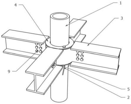 一种装配式圆形钢管柱节点连接装置及装配方法与流程