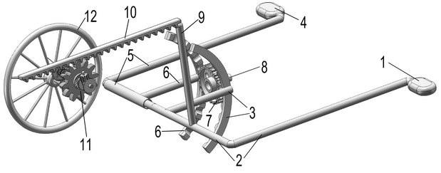 往复变圆周运动的单齿条传动自行车的制作方法