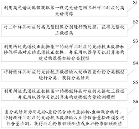 一种鱼粉中掺假动物源蛋白粉鉴别和含量检测方法及系统