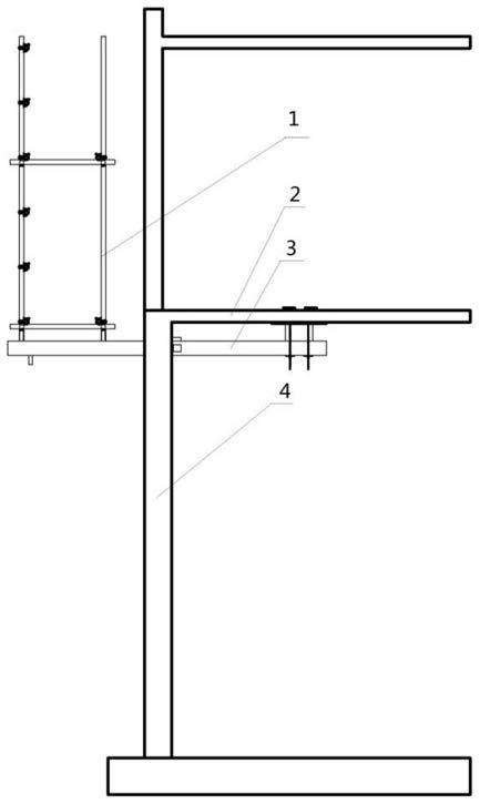 一种下返式悬挑架支撑梁安装结构及安装方法与流程