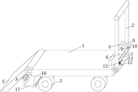 一种上阶梯四轮平板拖车装置的制作方法