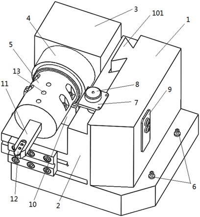 一种用于光学棱镜辊加工机床的刀头角度调节装置的制作方法